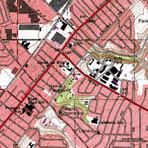 Topographic Map of Crystal Tower, OH