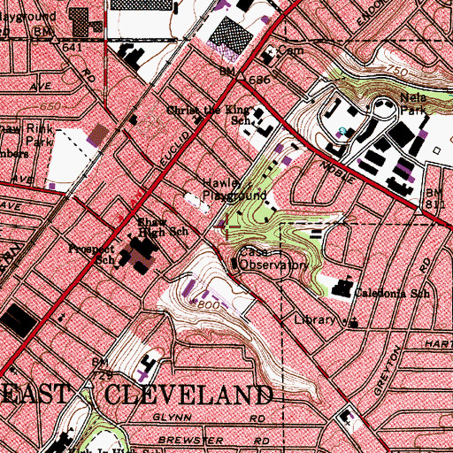 Topographic Map of Terrace Towers, OH