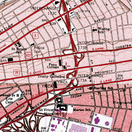 Topographic Map of Fenn Tower, OH