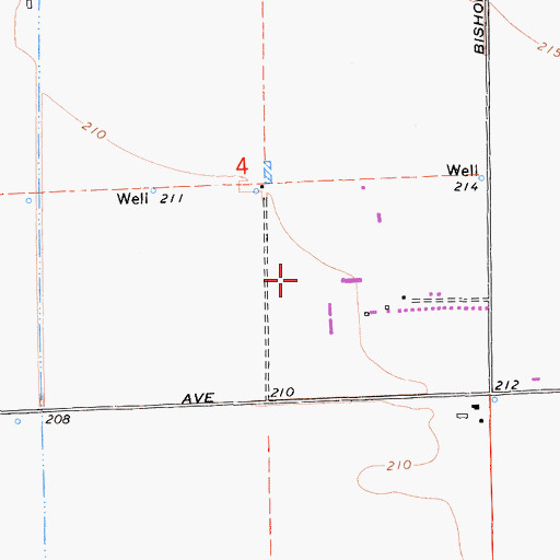 Topographic Map of Hillview Dairy Farm, CA