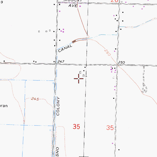 Topographic Map of Machado Dairy, CA