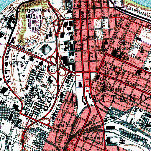 Topographic Map of Tallan Building, TN