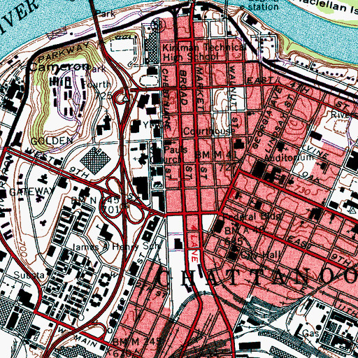 Topographic Map of Maclellan Building, TN
