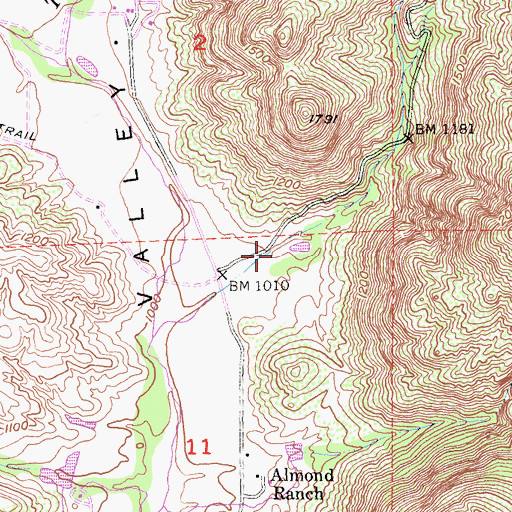Topographic Map of Carney Canyon, CA