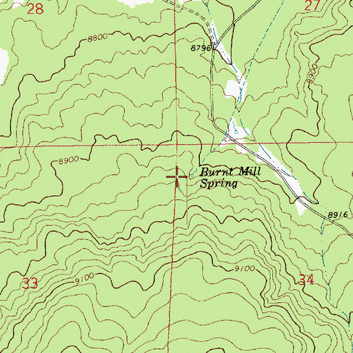 Topographic Map of Burnt Mill Spring, AZ