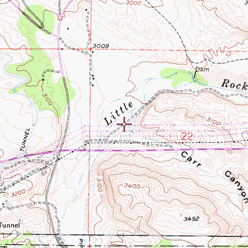 Topographic Map of Carr Canyon, CA