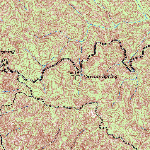 Topographic Map of Carrals Spring, CA