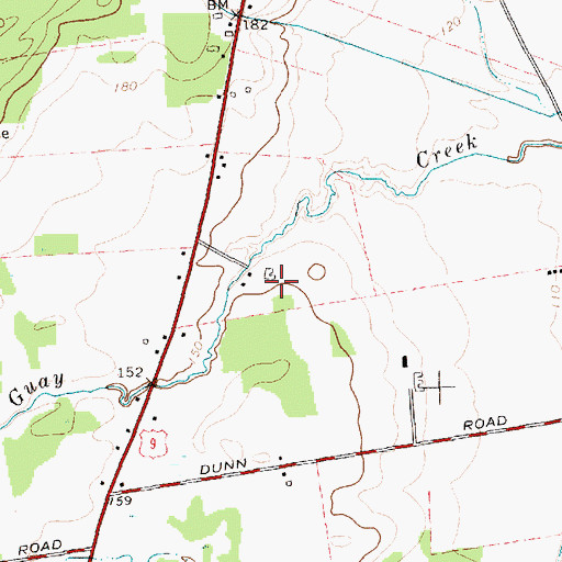 Topographic Map of Gregware Dairy Farm, NY