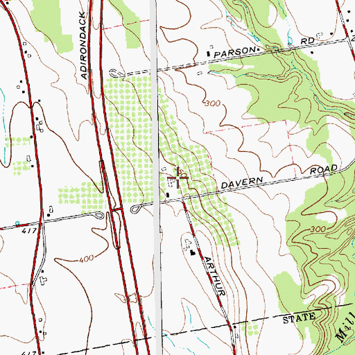 Topographic Map of Sullivan Orchards, NY