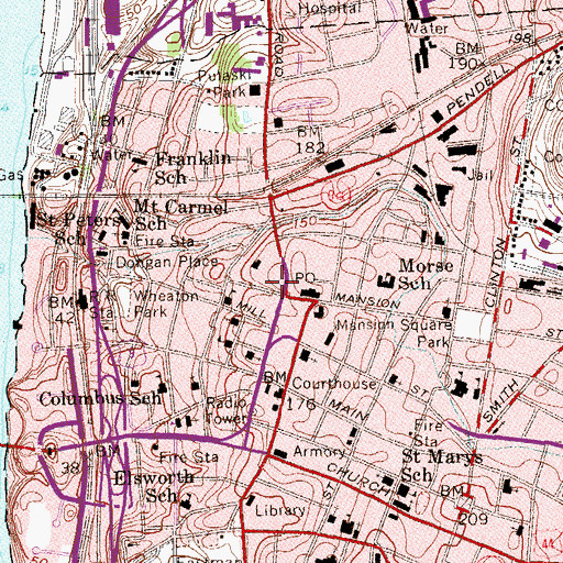 Topographic Map of Interfaith Towers, NY