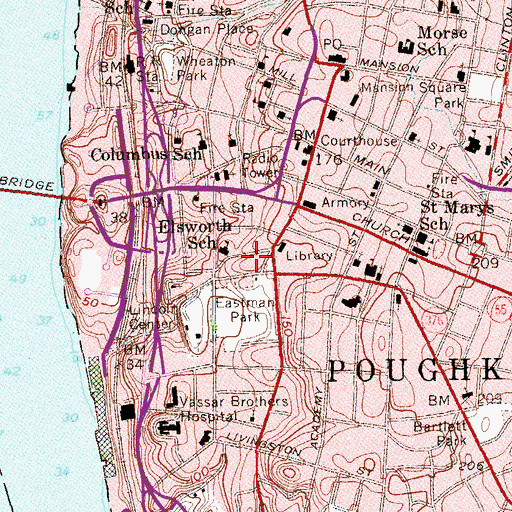 Topographic Map of Eastman Towers, NY