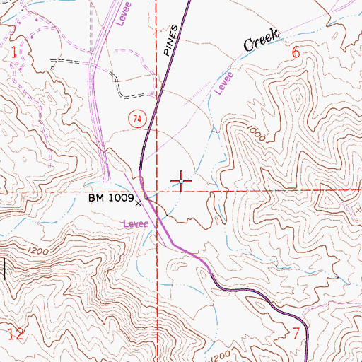 Topographic Map of Carrizo Creek, CA