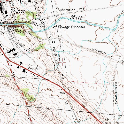 Topographic Map of Ross Farms, NY