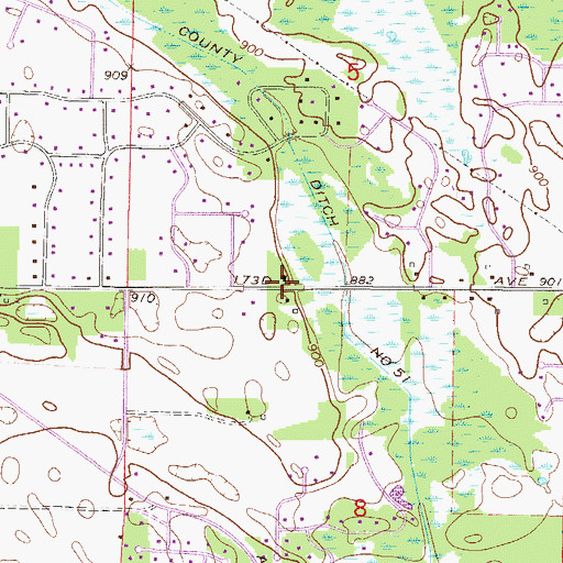 Topographic Map of Breezy Point School (historical), MN