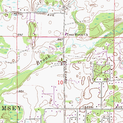 Topographic Map of Baker School (historical), MN
