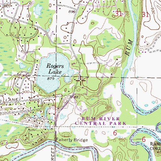 Topographic Map of Faherty School (historical), MN