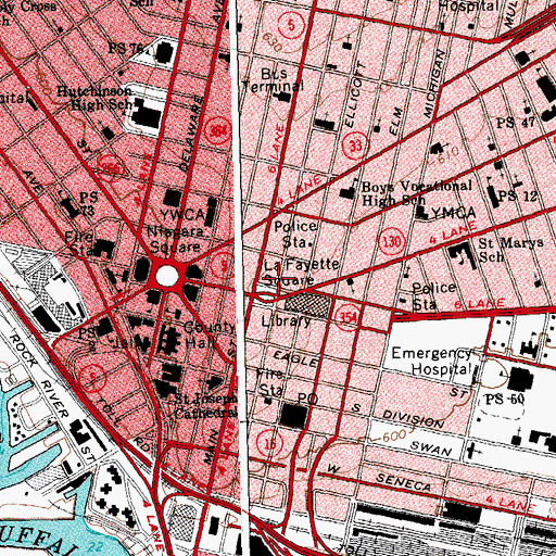 Topographic Map of Rand Building, NY