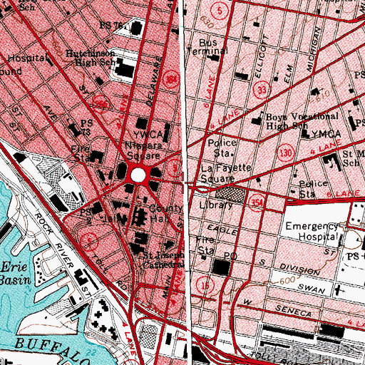 Topographic Map of Liberty Building, NY