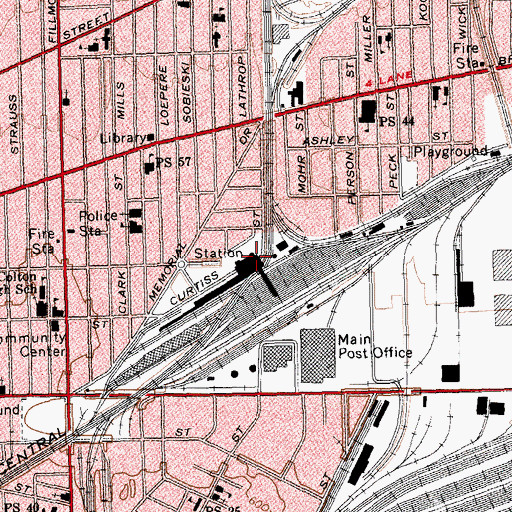 Topographic Map of Central Terminal, NY