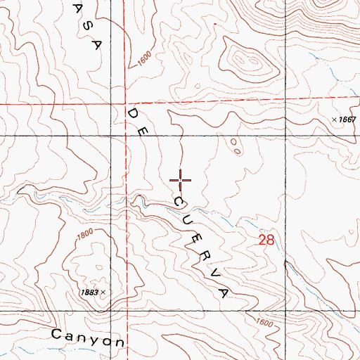 Topographic Map of Casa de Cuerva, CA
