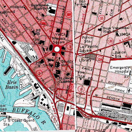 Topographic Map of Edward A Roth County Office Building, NY