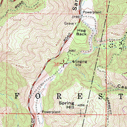 Topographic Map of Cascade Canyon, CA