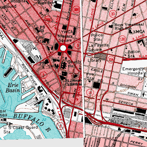 Topographic Map of Guaranty Building, NY