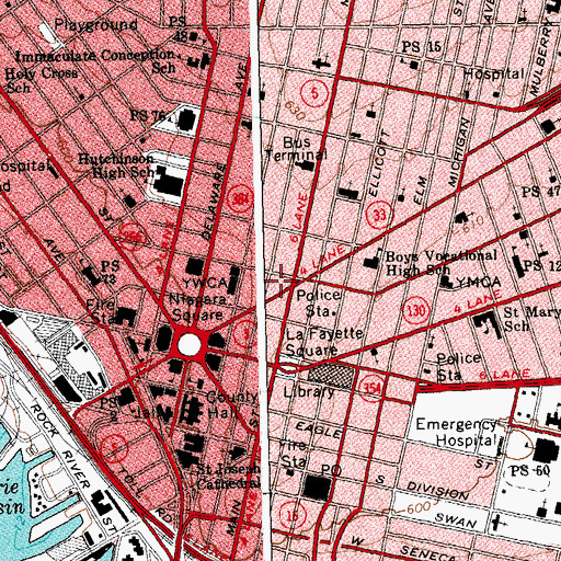 Topographic Map of M and T Center, NY