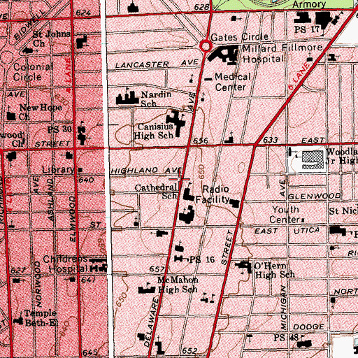 Topographic Map of Delaware Tower, NY