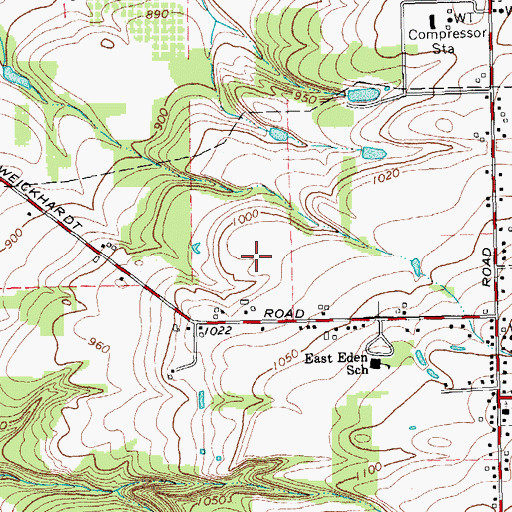 Topographic Map of Mammoser Farms, NY