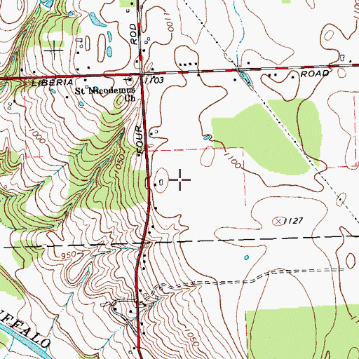 Topographic Map of Claymount Farms, NY