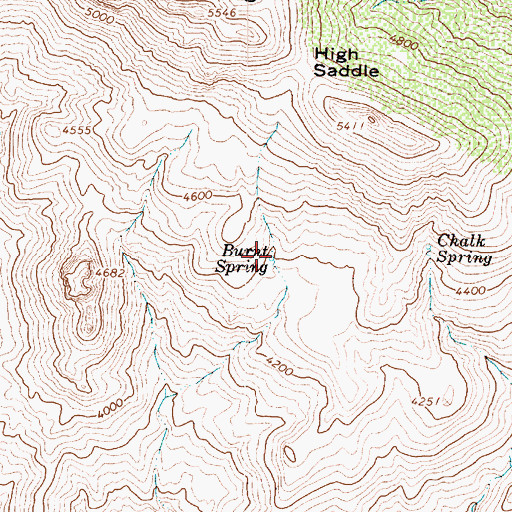 Topographic Map of Burnt Spring, AZ