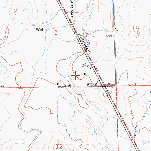 Topographic Map of Desimas and Bairos Dairy, CA
