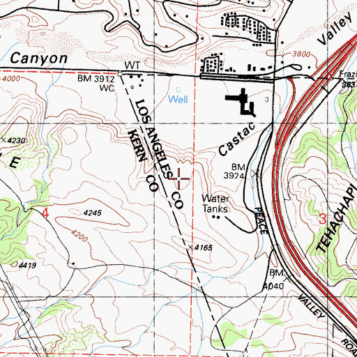 Topographic Map of Castac Valley, CA