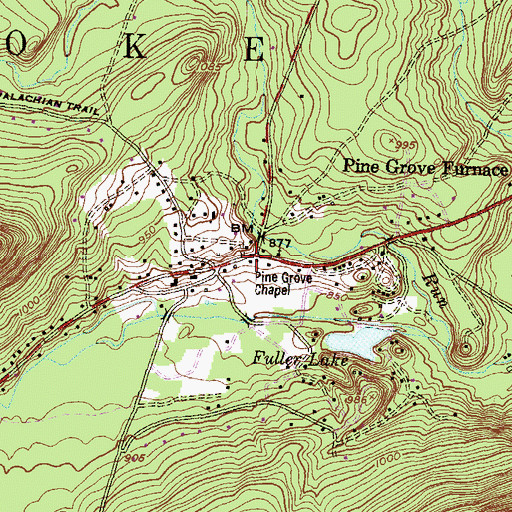 Topographic Map of Appalachian Trail Museum, PA