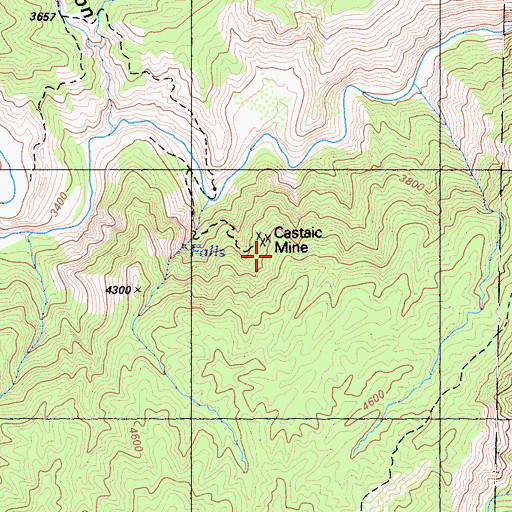 Topographic Map of Castaic Mine, CA