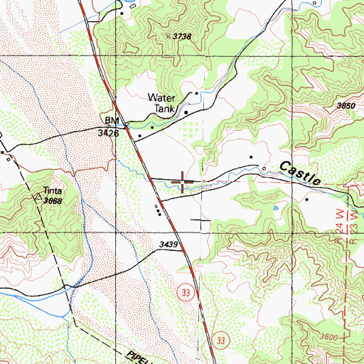 Topographic Map of Castle Canyon, CA