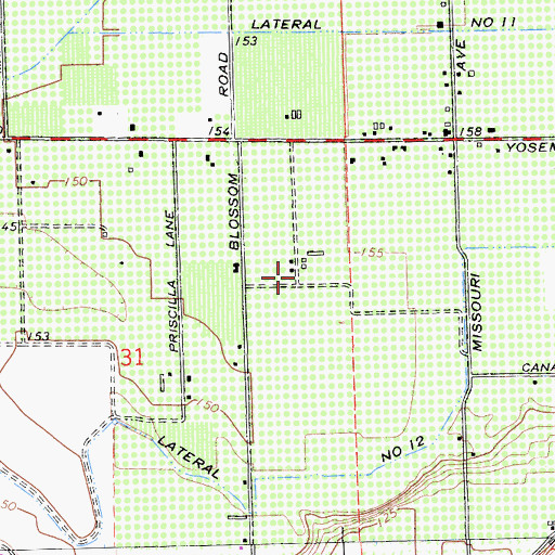 Topographic Map of Frazier Nut Farms, CA