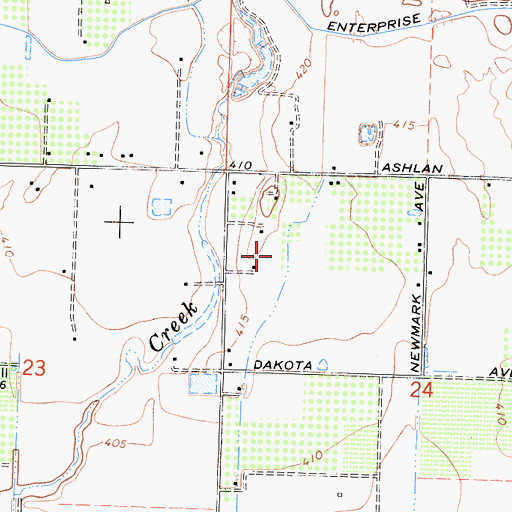 Topographic Map of Baker Farm, CA