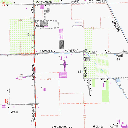 Topographic Map of S and S Dairy, CA