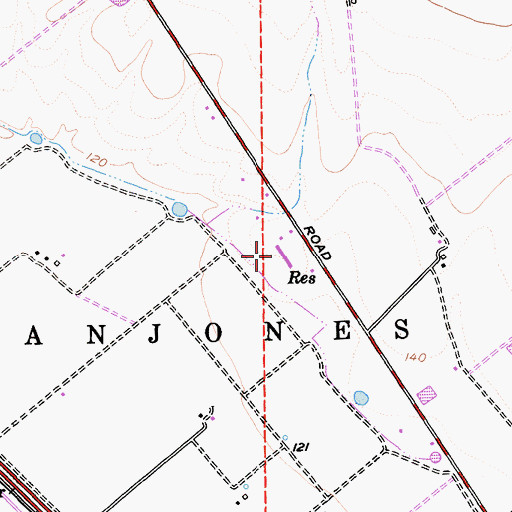 Topographic Map of Metzer Farms, CA