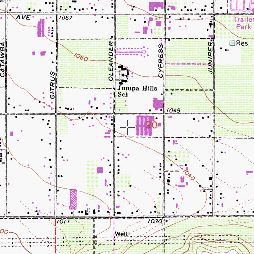 Topographic Map of Hohberg Poultry Ranch, CA