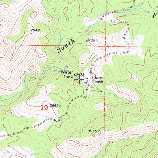 Topographic Map of Castro Ranch, CA