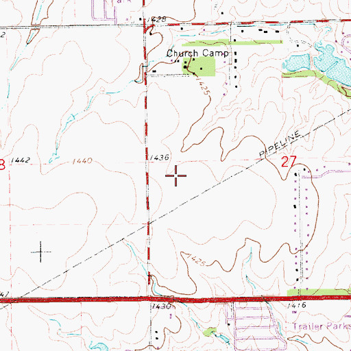 Topographic Map of Eisenhower High School, KS