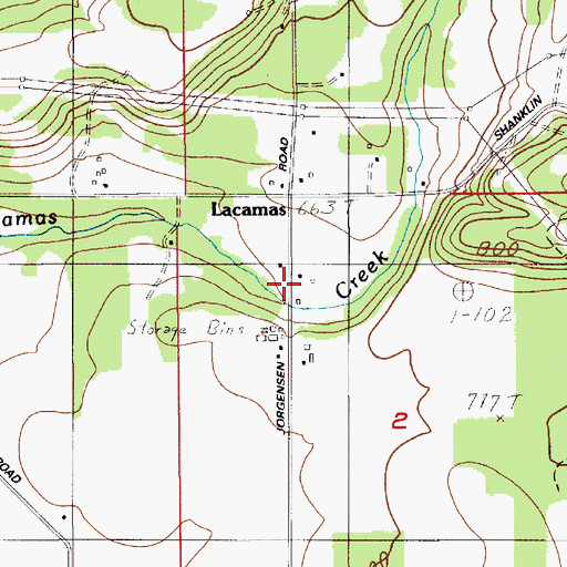 Topographic Map of Lacamas Dairy, WA