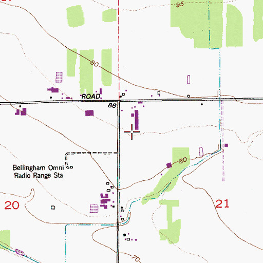 Topographic Map of M J D Ranch, WA
