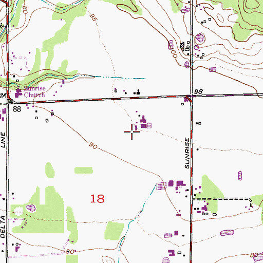 Topographic Map of R T J Farms, WA