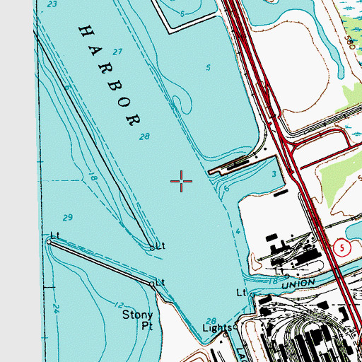 Topographic Map of Inner Harbor South Section, NY