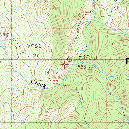 Topographic Map of Cedar Canyon, CA
