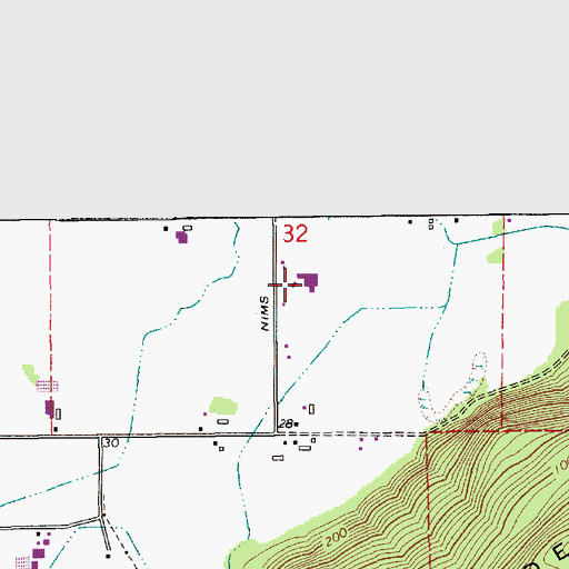 Topographic Map of Green Meadows Dairy, WA